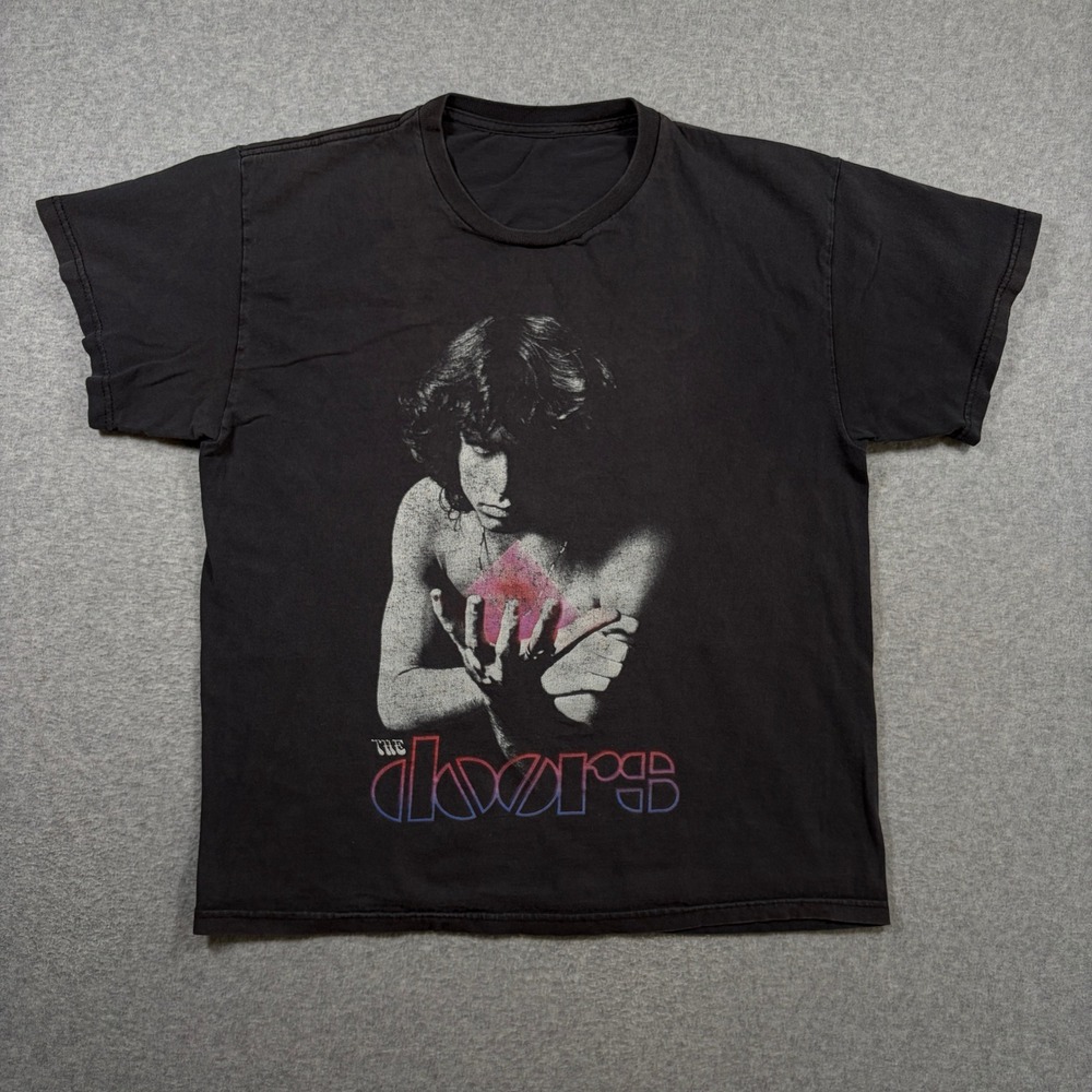 The Doors T-Shirt Men Large Black Jim Morrison Graphic Rock Band Tee